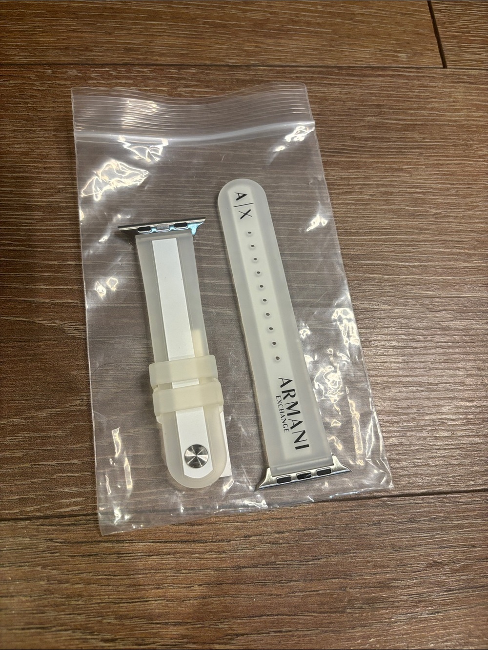 Armani Exchange White Silicone Apple Watch Band Set
